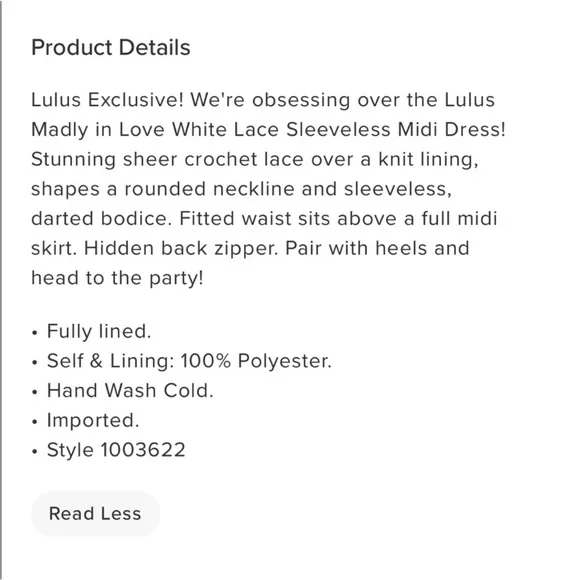 Lulu’s Madly in Love White Lace Midi Dress Size XS - Picture 6 of 14